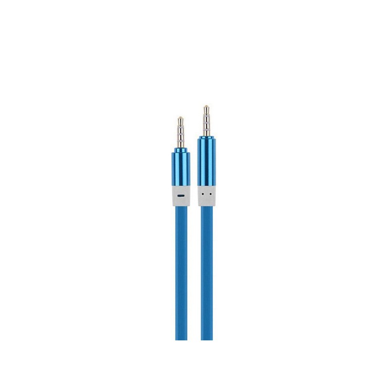 Cablu jack 3,5mm la jack 3,5mm silicon albastru engross
