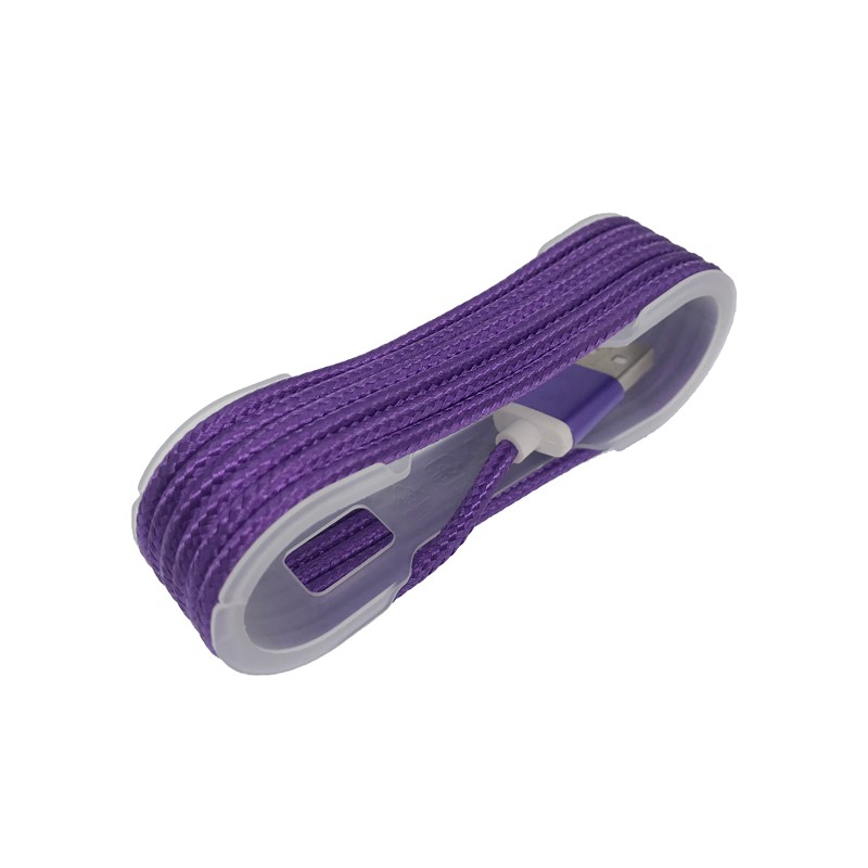 Cablu Iphone textil mov inchis engross