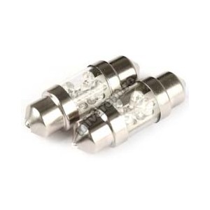 Bec auto 12V T10*31 4 led alb engross