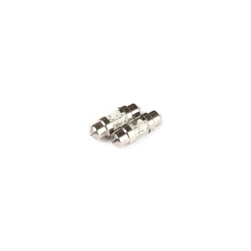 Bec auto 12V T10*31 4 led alb engross