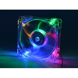 Ventilator 12V 80x80x25mm cu leduri multicolore engross