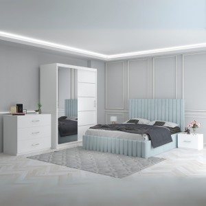 Dormitor Luca Lemon + Comoda 3 Sertare