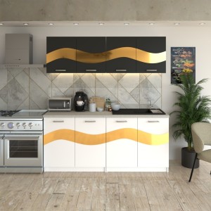 Bucatarie Armonia Gri cu Alb ( Gold )