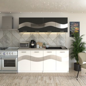 Bucatarie Armonia Gri cu Alb ( Silver )